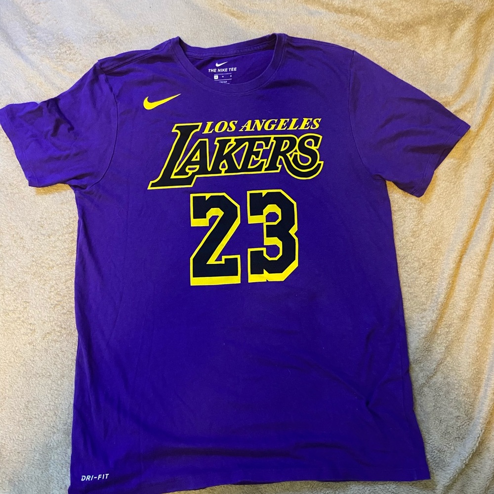 Lebron James purple Los Angeles lakers Nike t shirt